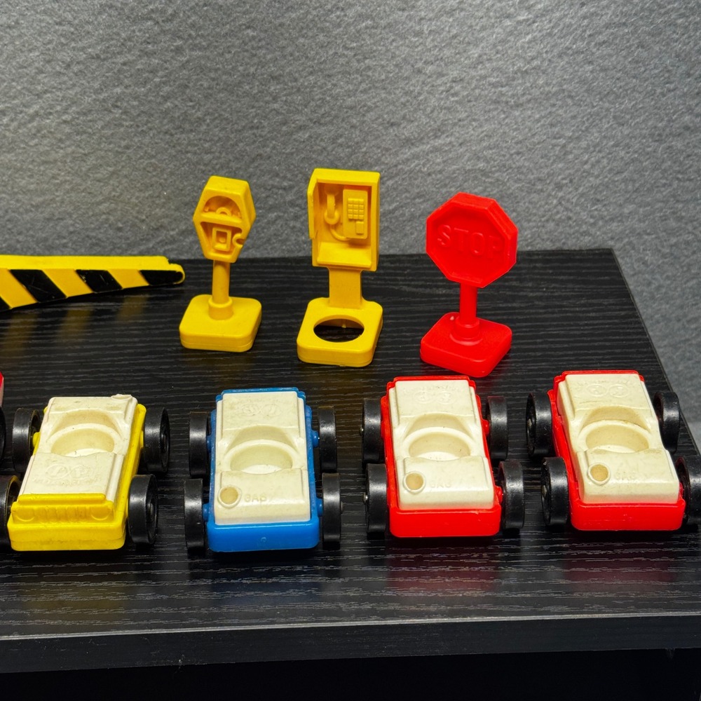 Fisher-Price Little People Vintage 1980s Vehicle & Accessory Lot Fire Truck Taxi - Picture 3 of 16